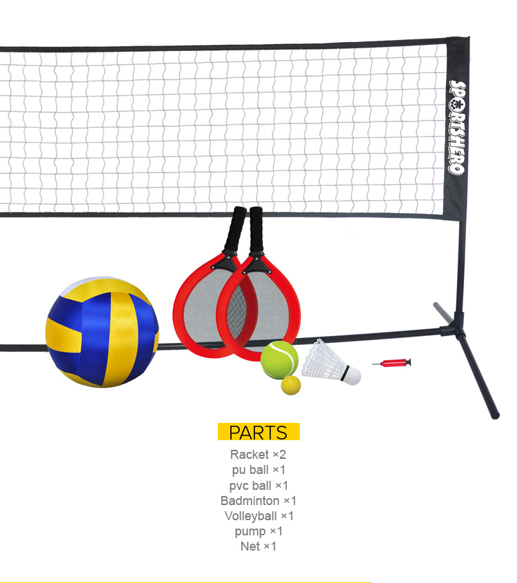 SPORTSHERO Jumbo Racket Set with Adjustable Net (4)