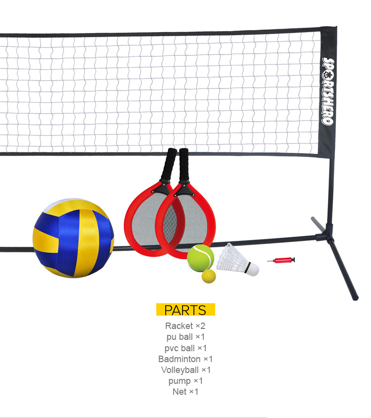 SPORTSHERO Jumbo Racket Set With Adjustable Net (4)